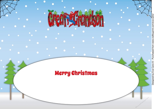 Christmas Spiderman GREAT GRANDSON large dl insert