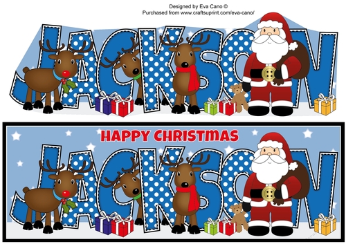 Santa and his Reindeers JACKSON large dl