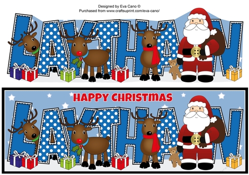 Santa and his Reindeers LAYTHAN large dl