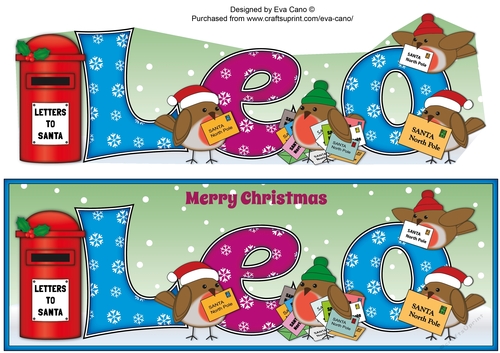 Christmas Robins with letters to Santa LEO large dl