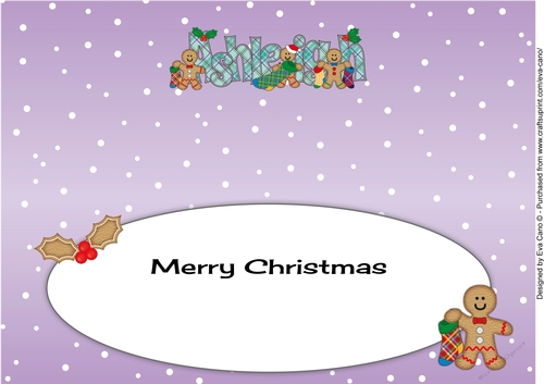 Gingerbread men with Christmas stockings ASHLEIGH large dl insert