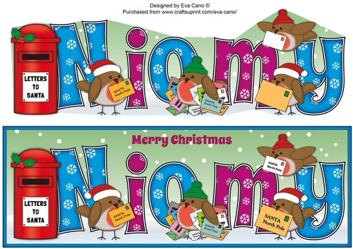 Christmas Robins with letters to Santa NIOMY large dl