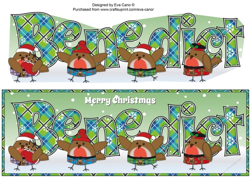 Scottish Christmas Robins BENEDICT large dl