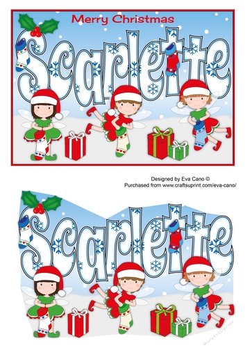 Christmas Fairies with Christmas Stockings SCARLETTE 5x7