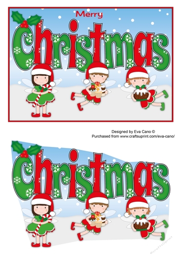 Christmas Fairies with Christmas treats CHRISTMAS 5x7