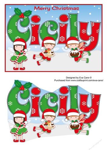 Christmas Fairies with Christmas treats CICILY 5x7