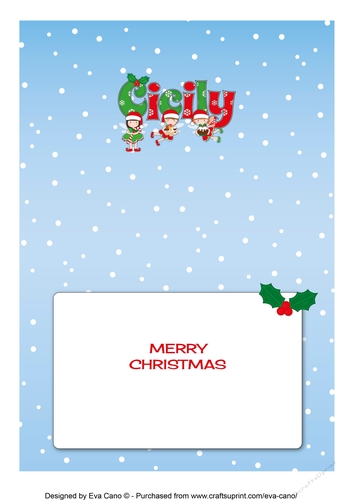 Christmas Fairies with Christmas treats CICILY 5x7 insert