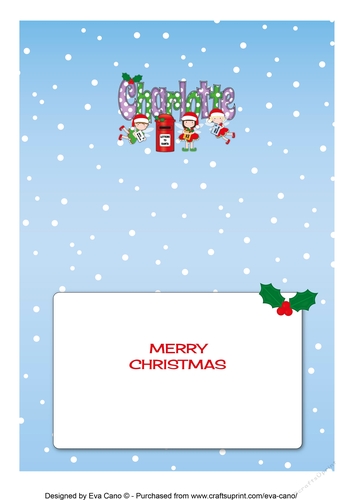 Christmas Fairies with letters to Santa CHARLOTTE 5x7 insert