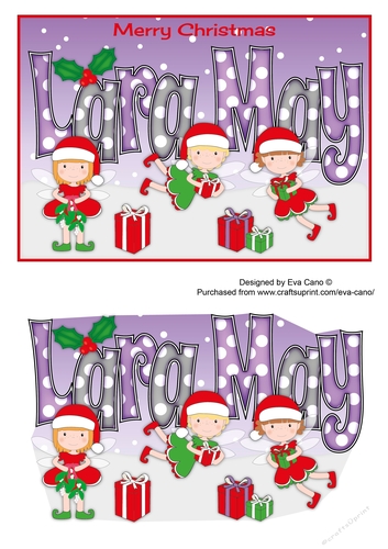 Christmas Fairies with presents LARA MAY 5x7
