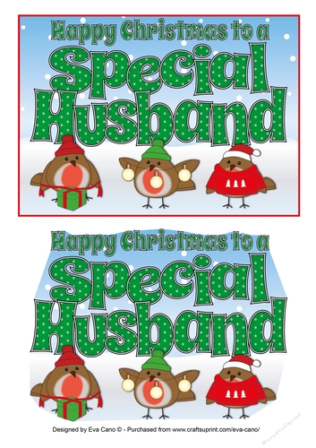 More Christmas Robins SPECIAL HUSBAND 5x7