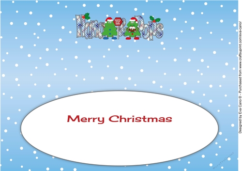 Crazy Christmas Trees with Christmas pudding & sign NANA & POPS large dl insert