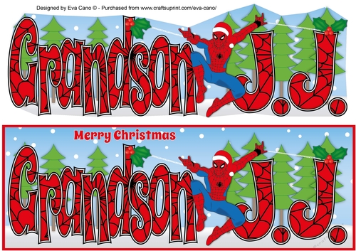 Christmas Spiderman GRANDSON J.J. large dl