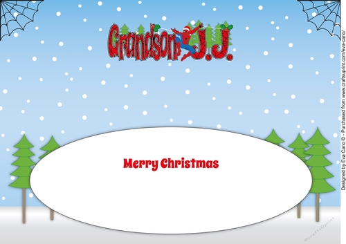 Christmas Spiderman GRANDSON J.J. large dl insert