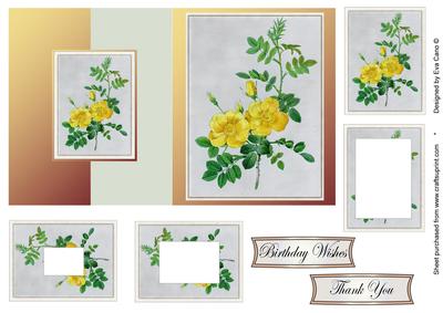 Yellow Vintage Roses Fold Back