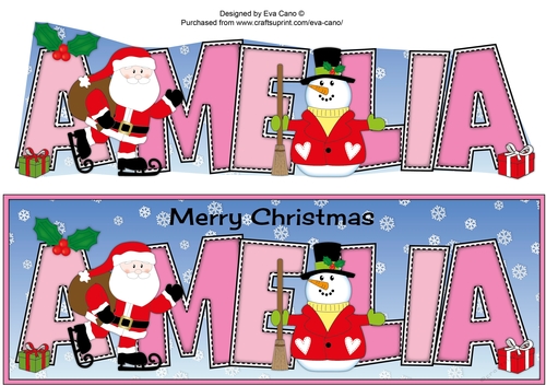 Santa & Snowman AMELIA large dl