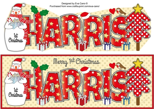 Snowman 1st Xmas HARRIS large dl