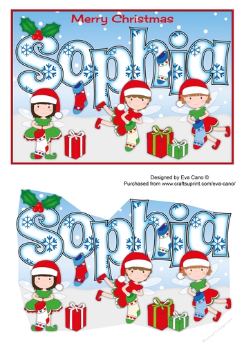 Christmas Fairies with Christmas Stockings SOPHIA 5x7