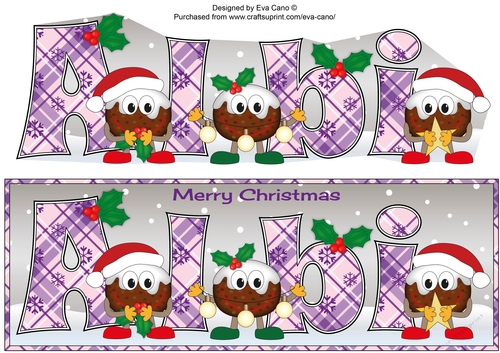 Crazy Christmas Puddings with Christmas decorations ALBI large dl