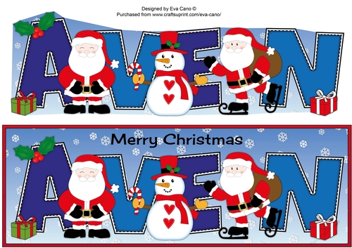 Santas & Snowman AVEN large dl