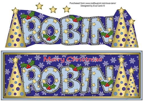 Buttons Christmas Trees ROBIN large dl