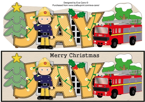Christmas Fireman Fred JAY large dl