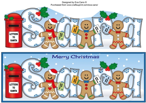Gingerbread men with letters to Santa SARA large dl