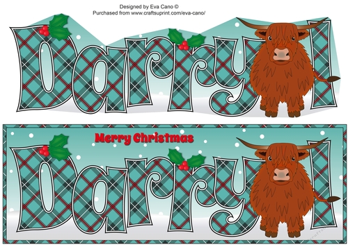 Christmas Highland Cow DARRYL large dl