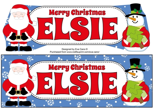 Santa and Snowman ELSIE large dl