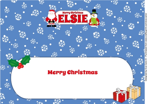 Santa and Snowman ELSIE large dl insert