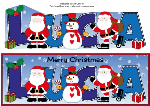 Santas & Snowman LUCA large dl