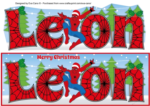 Christmas Spiderman LEON large dl