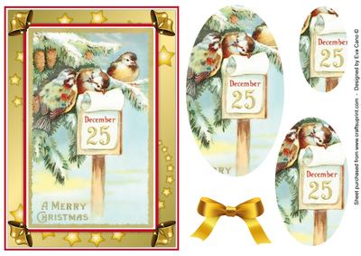 Vintage Christmas Birds Pyramid
