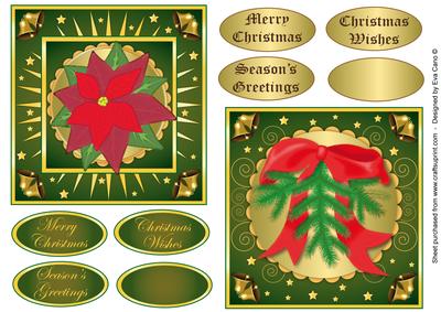 Christmas Poinsettia and Branch Toppers