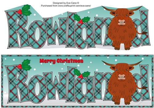Christmas Highland Cow ROWLAND large dl