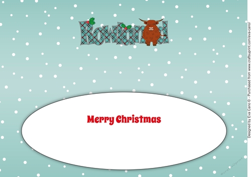 Christmas Highland Cow ROWLAND large dl insert