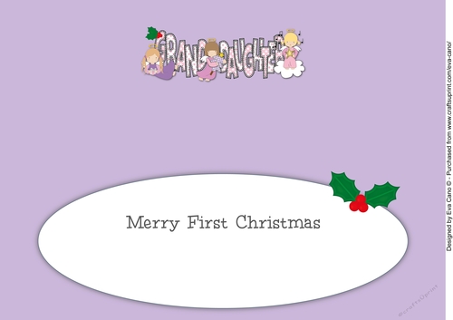 Christmas Angels GRANDDAUGHTER 1st large dl insert