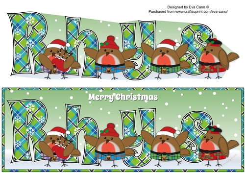 Scottish Christmas Robins RHYS large dl