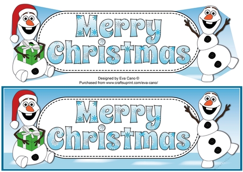 Frozen Snowmen MERRY CHRISTMAS large dl
