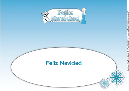 Christmas Snow Princess & Frozen Snowman FELIZ NAVIDAD large dl insert
