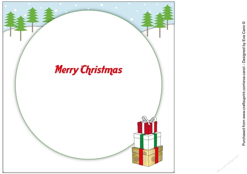 8x8 Christmas Podenco dog and Christmas tree insert