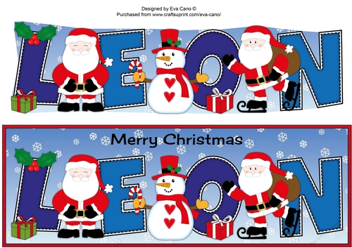 Santas & Snowman LEON large dl