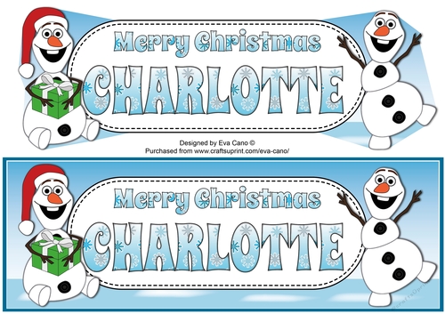 Frozen Snowmen Merry Christmas CHARLOTTE large dl