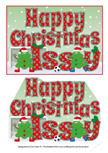 Crazy Christmas Trees playing football ISSY 5x7