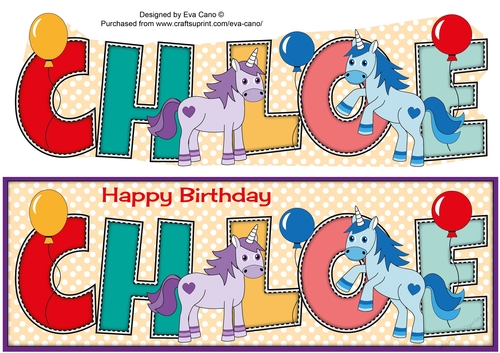 Unicorns and Balloons CHLOE large dl