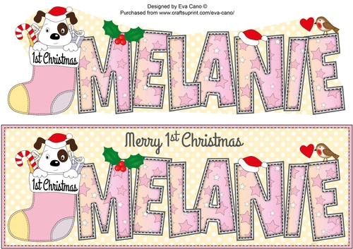 Patch 1st Xmas MELANIE large dl