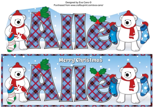 Monty Polar Bear and friend with Christmas stockings ALLE large dl
