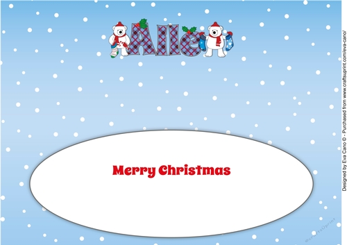 Monty Polar Bear and friend with Christmas stockings ALLE large dl insert