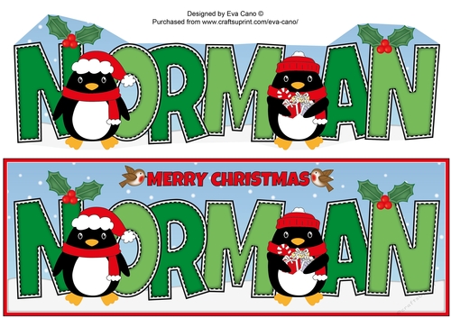 Christmas Penguins NORMAN large dl