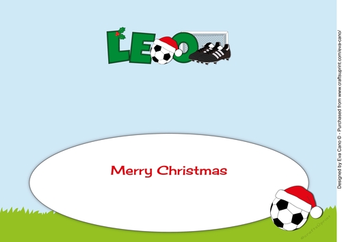 Xmas Football Boots & Football LEO large dl insert