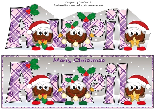 Crazy Christmas Puddings with Christmas decorations AVRIL large dl